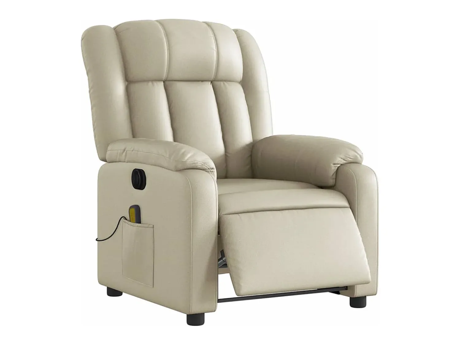Poltrona massagens reclinável elétrica couro artificial SHL315029^ Poltrona