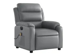 Poltrona* Poltrona massagens reclinável elétrica couro artif. SHL552682 Cinzento