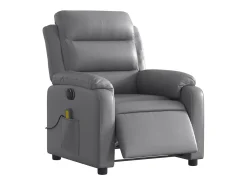 Poltrona* Poltrona massagens reclinável elétrica couro artif. SHL552682 Cinzento