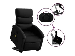 Poltrona* Poltrona massagens reclinável elevatória couro artificial SHL575680 Preto