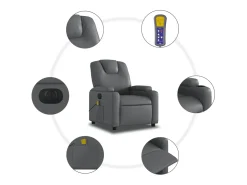 Poltrona massagens reclinável elétrica couro artif. SHL466530^ Poltrona