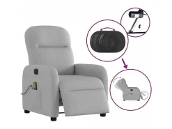 Poltrona massagens reclinável elétrica tecido -nublado SHL778826^ Poltrona