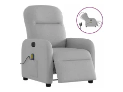 Poltrona massagens reclinável elétrica tecido -nublado SHL778826^ Poltrona