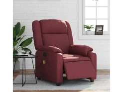 Poltrona| Poltrona massagens reclin. elétrica couro artif. -tinto SHL496005 Vermelho