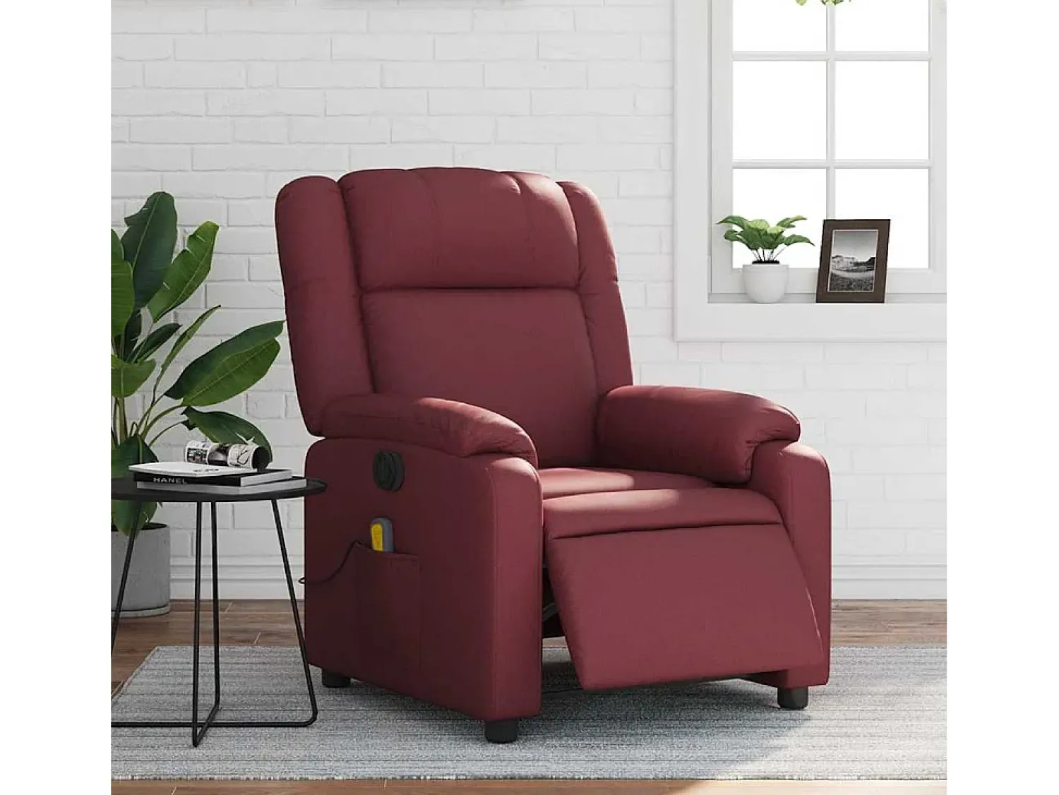 Poltrona| Poltrona massagens reclin. elétrica couro artif. -tinto SHL496005 Vermelho