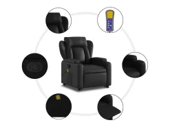 Poltrona* Poltrona massagens reclinável elevatória couro artificial SHL778472 Preto