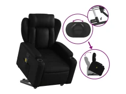 Poltrona* Poltrona massagens reclinável elevatória couro artificial SHL778472 Preto