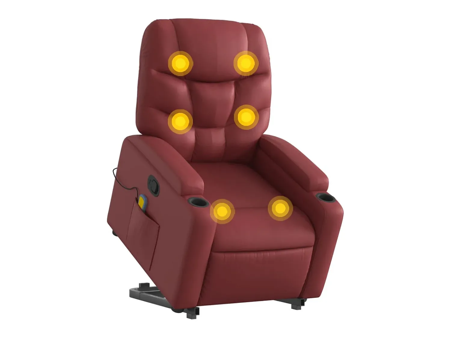 Poltrona massagens reclinável couro artificial tinto SHL100810 Vermelho
