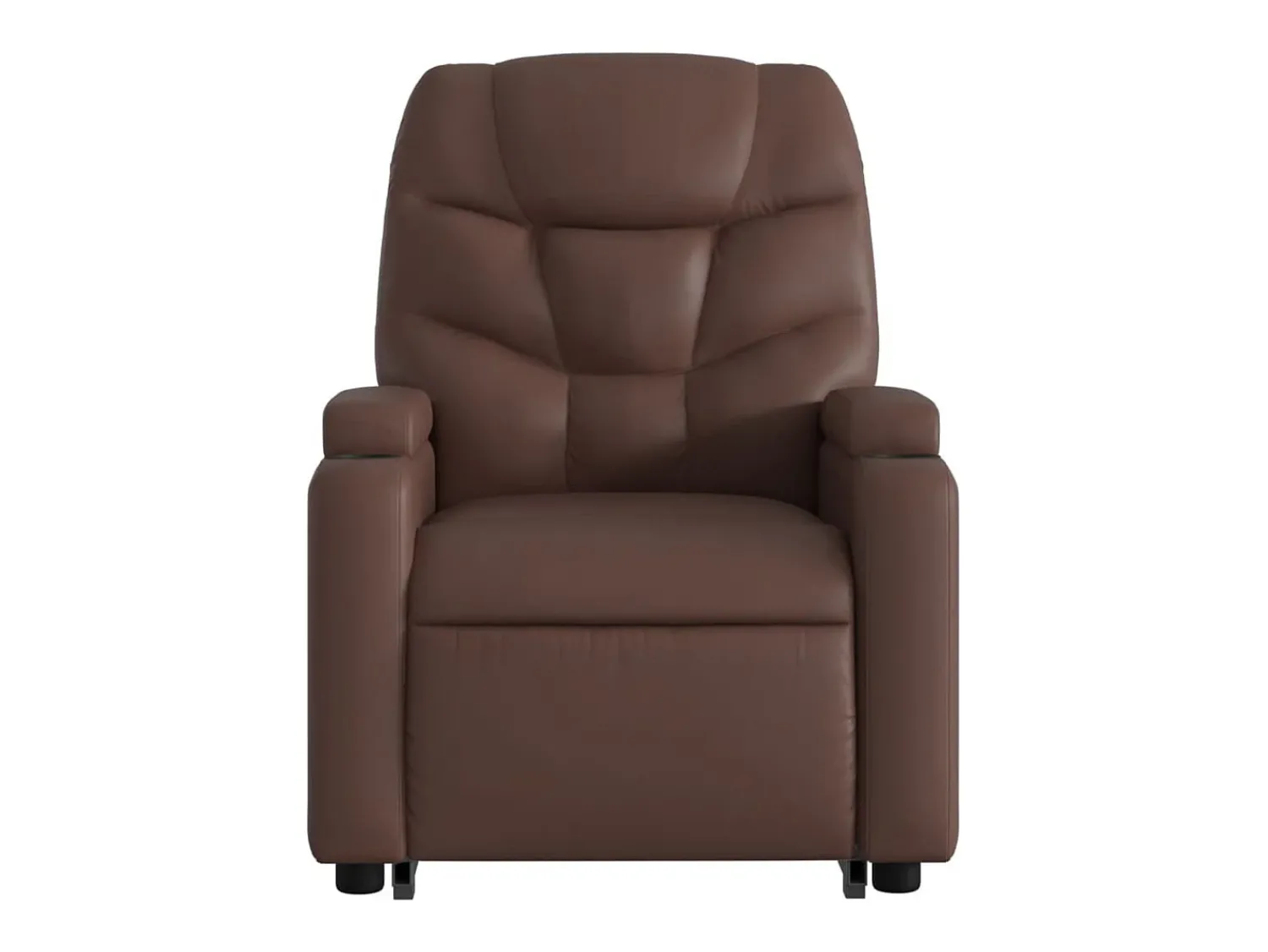 Poltrona massagens reclinável elevatória couro artif. SHL800515 Castanho