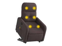 Outlet Poltrona massagens reclinável elevatória tecido -escuro SHL754361 Castanho