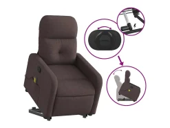 Outlet Poltrona massagens reclinável elevatória tecido -escuro SHL754361 Castanho