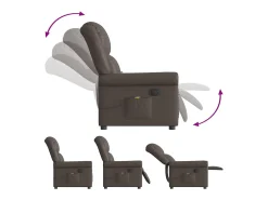 Poltrona| Poltrona massagens reclinável elétrica couro artif. SHL740243 Castanho