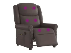 Poltrona| Poltrona massagens reclinável elétrica couro artif. SHL740243 Castanho