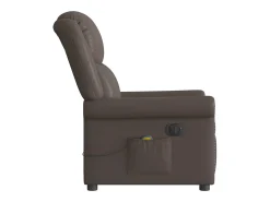 Poltrona| Poltrona massagens reclinável elétrica couro artif. SHL740243 Castanho