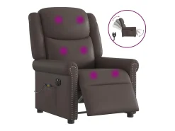 Poltrona| Poltrona massagens reclinável elétrica couro artif. SHL740243 Castanho