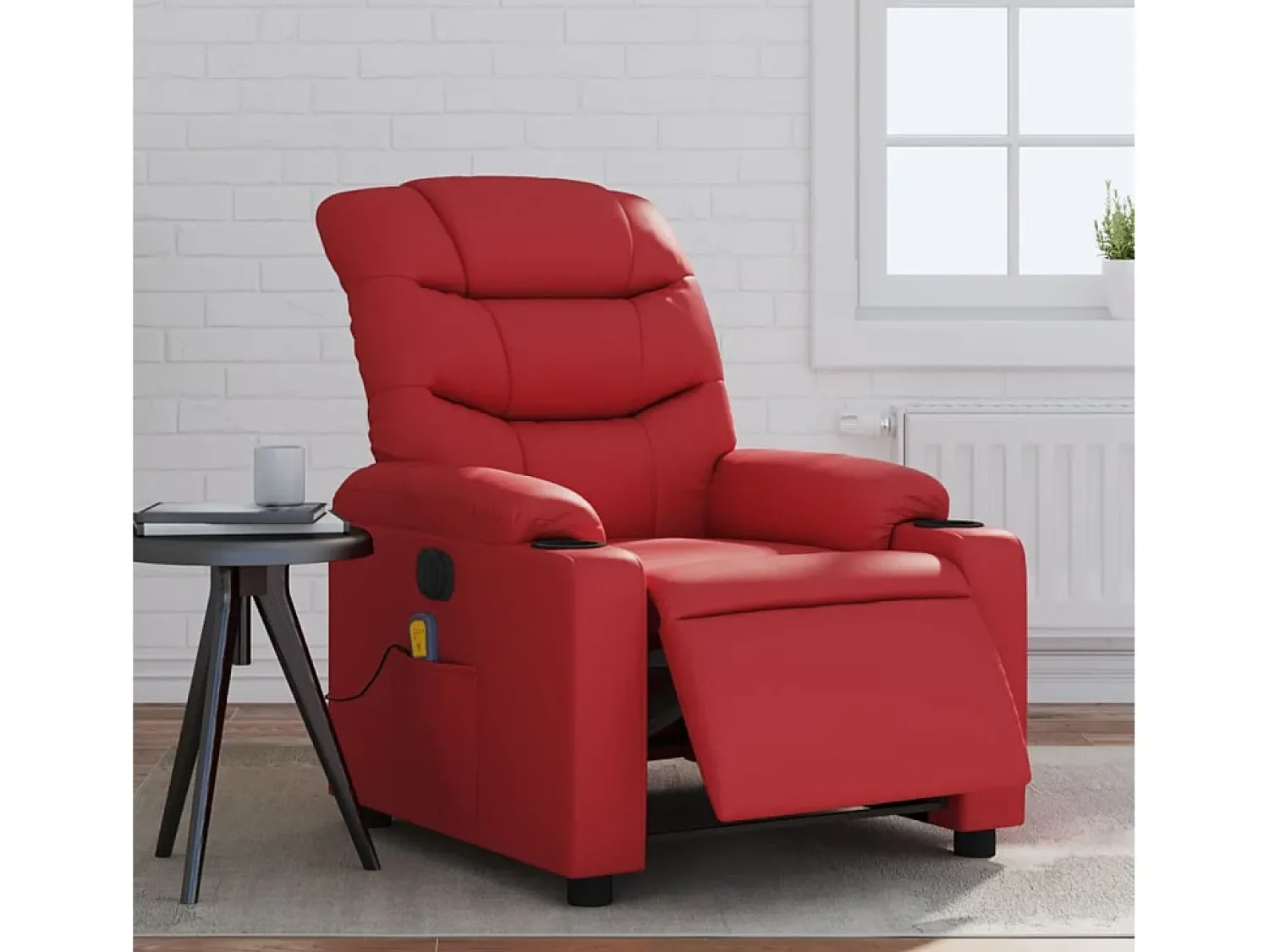 Poltrona massagens reclinável elétrica couro artif. SHL379186^ Poltrona