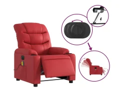 Poltrona massagens reclinável elétrica couro artif. SHL379186^ Poltrona