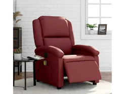 Sale Poltrona massagens reclin. elétrica couro artif. -tinto SHL838123 Vermelho