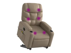 Discount Poltrona massagens reclinável elevatória couro art. cappuccino SHL588541 Castanho