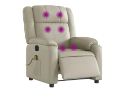 Poltrona* Poltrona massagens reclinável elétrica couro artificial SHL916008 Creme