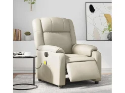 Poltrona* Poltrona massagens reclinável elétrica couro artificial SHL916008 Creme