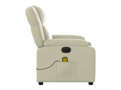 Poltrona* Poltrona massagens reclinável elétrica couro artificial SHL916008 Creme