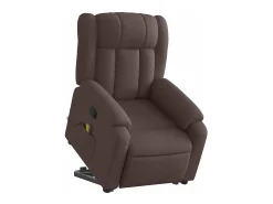 Poltrona massagens reclinável elevatória tecido -escuro SHL141447^ Poltrona