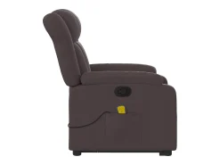 Poltrona massagens reclinável elevatória tecido -escuro SHL141447^ Poltrona