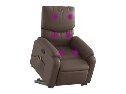 Poltrona* Poltrona massagens reclinável elevatória couro artif. SHL285928 Castanho