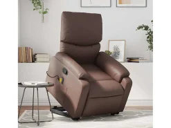 Poltrona* Poltrona massagens reclinável elevatória couro artif. SHL285928 Castanho