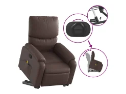 Poltrona* Poltrona massagens reclinável elevatória couro artif. SHL285928 Castanho