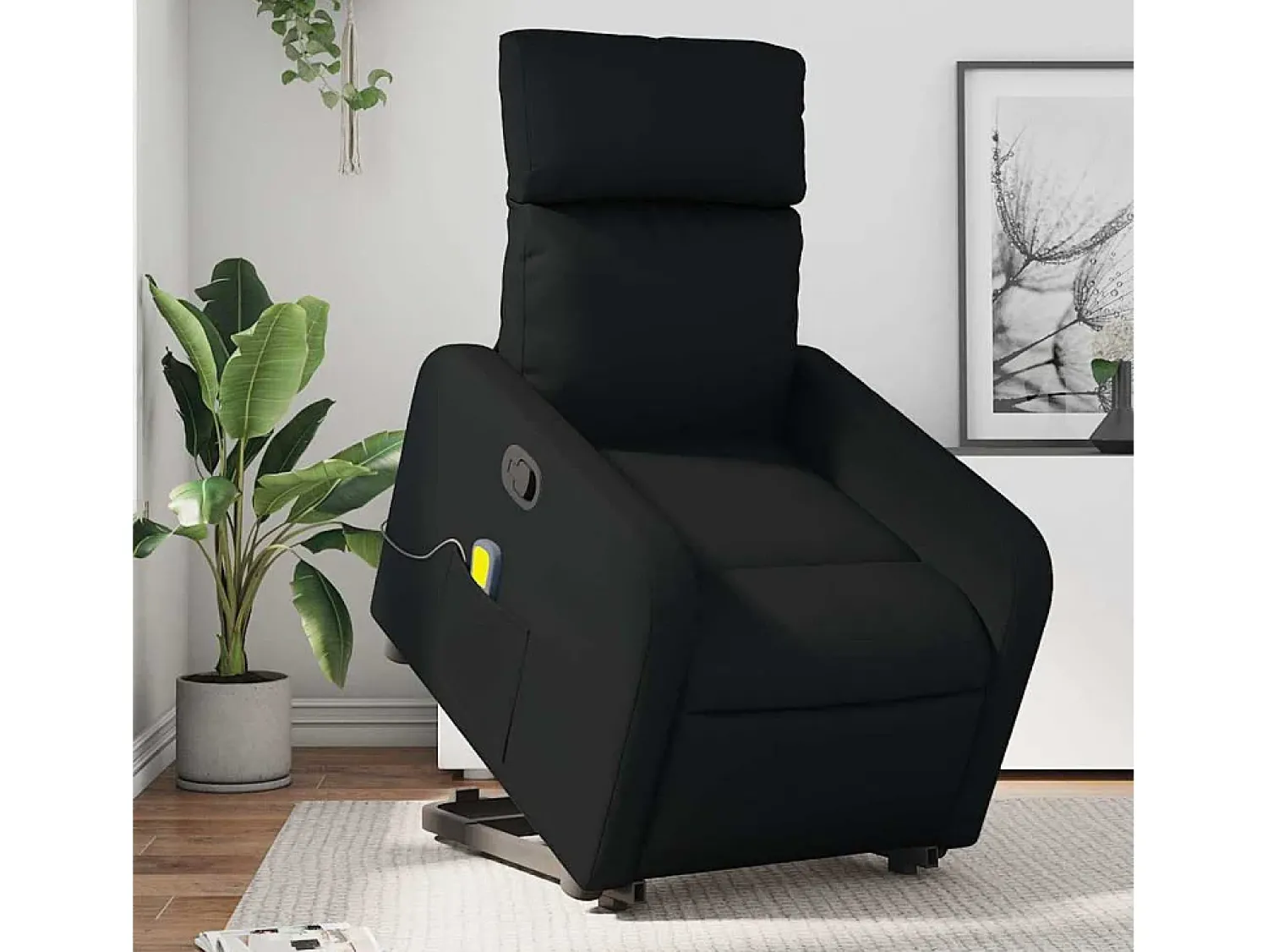 Poltrona| Poltrona massagens reclinável elevatória couro artificial SHL765395 Preto