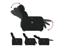 Poltrona| Poltrona massagens reclinável elevatória couro artificial SHL765395 Preto