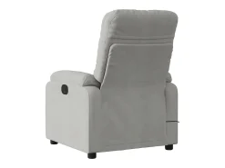 Poltrona massagens reclinável elétrica microfibra cinza-claro SHL150024^ Poltrona