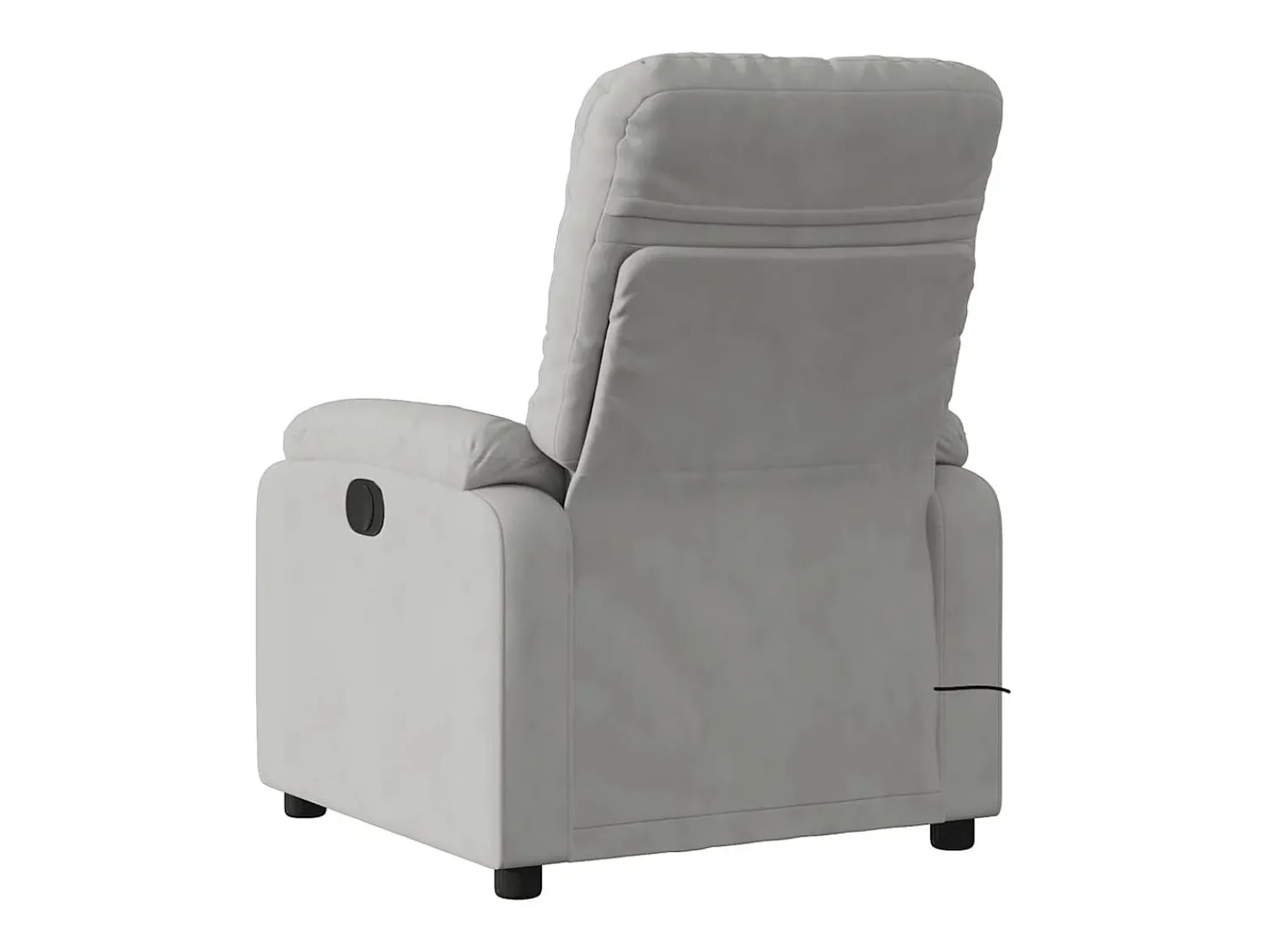 Poltrona massagens reclinável elétrica microfibra cinza-claro SHL150024^ Poltrona