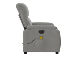 Poltrona massagens reclinável elétrica microfibra cinza-claro SHL150024^ Poltrona