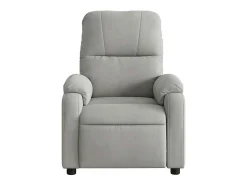 Poltrona massagens reclinável elétrica microfibra cinza-claro SHL150024^ Poltrona