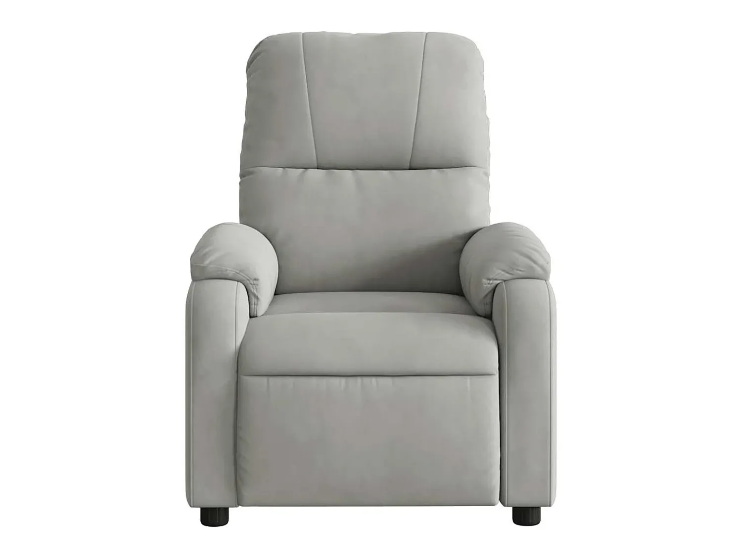 Poltrona massagens reclinável elétrica microfibra cinza-claro SHL150024^ Poltrona
