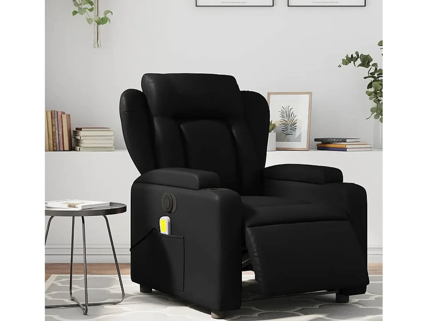 Poltrona| Poltrona massagens reclinável elétrica couro artificial SHL227945 Preto
