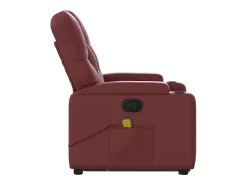 vidaxl Poltrona massagens reclinável couro artificial tinto^ Poltrona