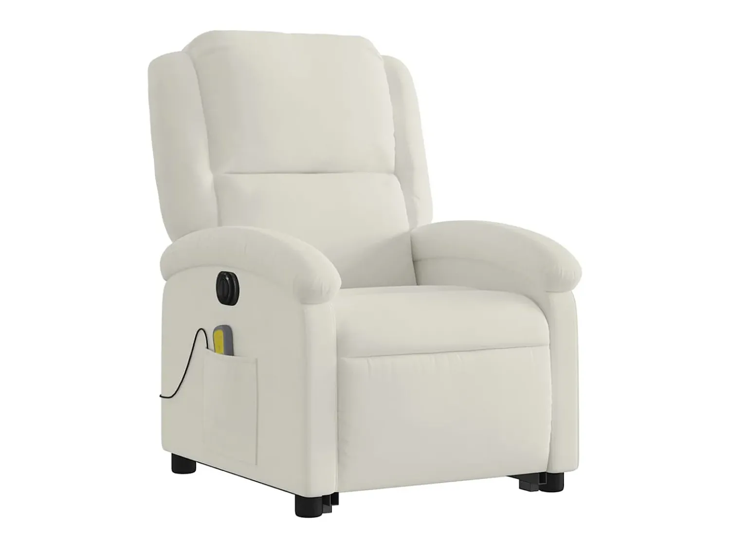 Poltrona*vidaxl Poltrona massagens reclinável elevatória elétrica veludo Creme