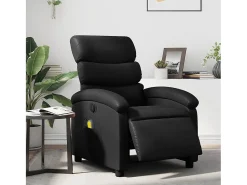 Poltrona* Poltrona massagens reclinável elétrica couro artificial SHL829703 Preto