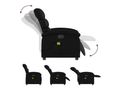 Poltrona* Poltrona massagens reclinável elétrica couro artificial SHL829703 Preto