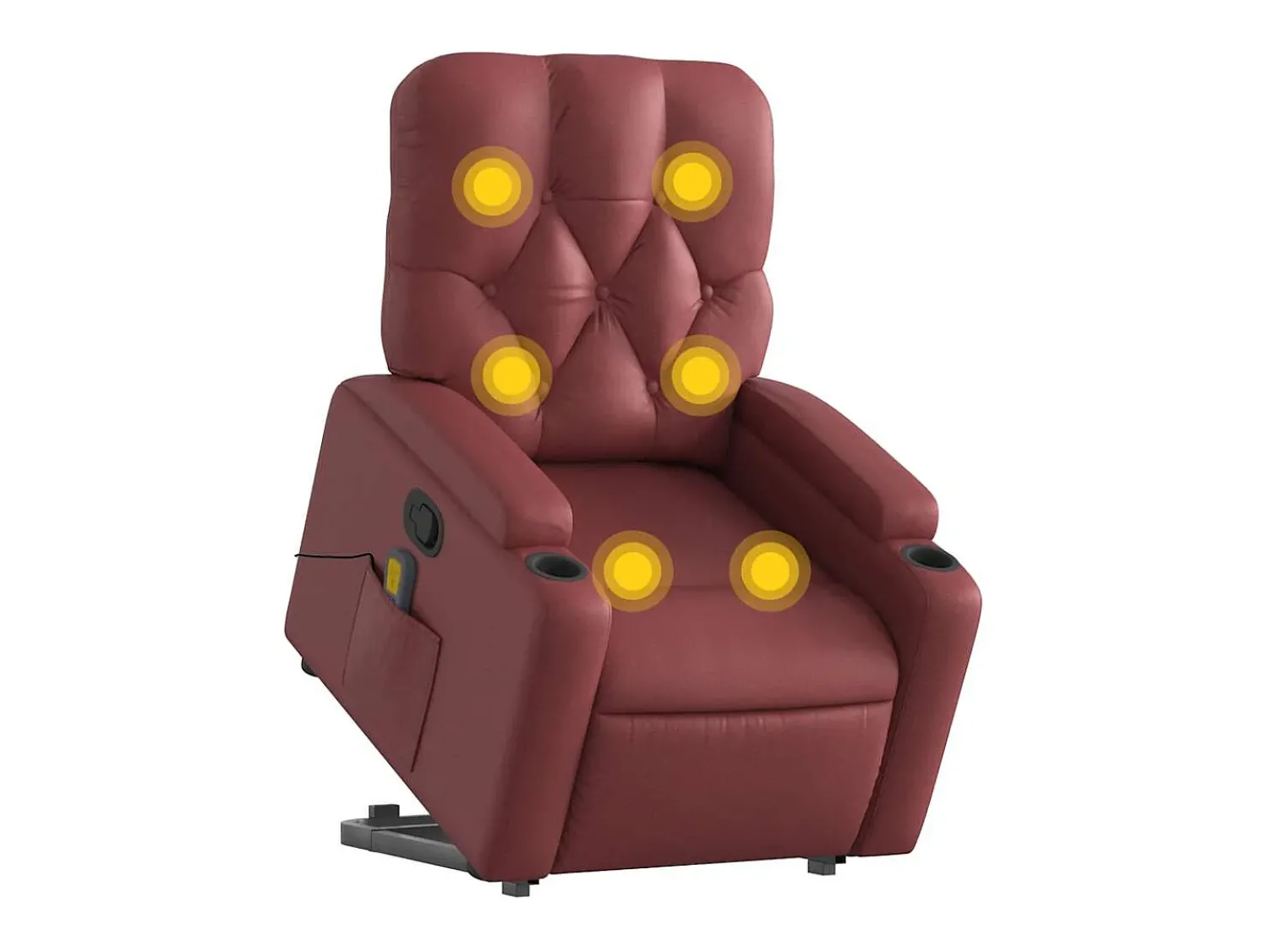 Poltrona| Poltrona massagens reclinável couro artificial tinto SHL194081 Vermelho