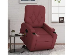 Poltrona| Poltrona massagens reclinável couro artificial tinto SHL194081 Vermelho