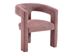 Vente-unique Poltrona moderna em tecido texturizado cor vermelho FAVINA Rosa