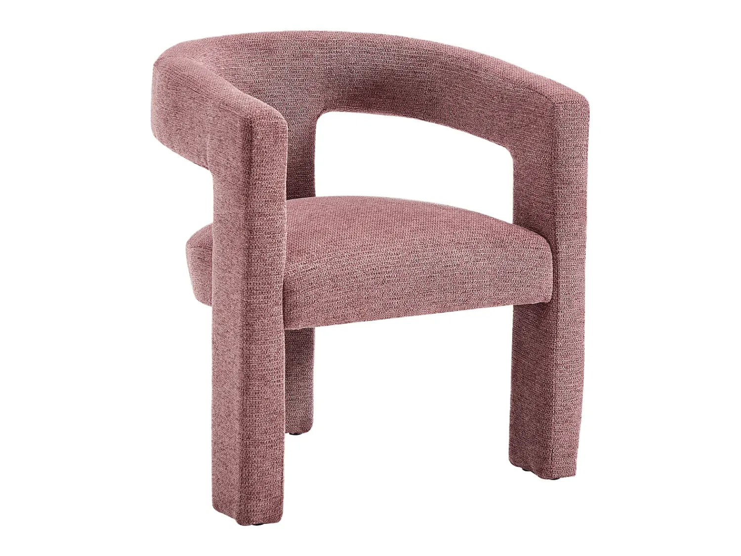 Vente-unique Poltrona moderna em tecido texturizado cor vermelho FAVINA Rosa