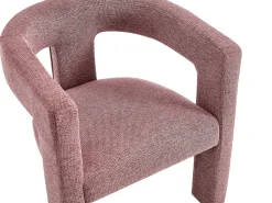Vente-unique Poltrona moderna em tecido texturizado cor vermelho FAVINA Rosa