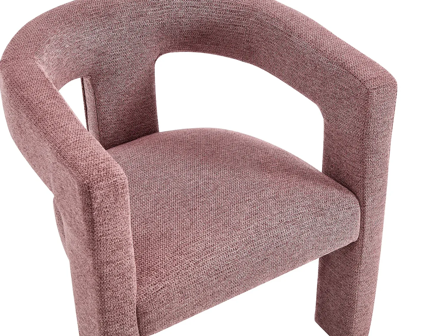 Vente-unique Poltrona moderna em tecido texturizado cor vermelho FAVINA Rosa