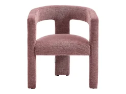 Vente-unique Poltrona moderna em tecido texturizado cor vermelho FAVINA Rosa
